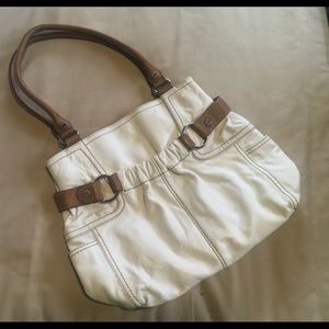 Tignanello white and brown leather purse